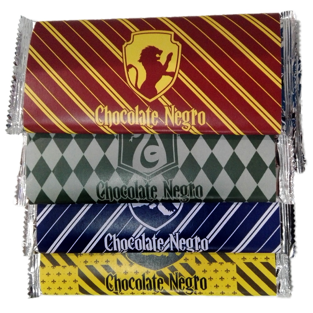 Pack de 4 tabletas de Chocolate Harry Potter casas.