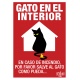 Cartel "Gato en el interior"