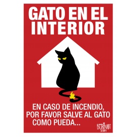 Cartel "Gato en el interior"