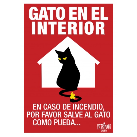 Cartel "Gato en el interior"