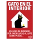 Cartel "Gato en el interior" - Salve al gato
